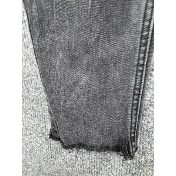 Silver Skinny Jeans Women's 28 Denim Button Fly Distressed Mid Rise Raw Hem - Picture 11 of 15